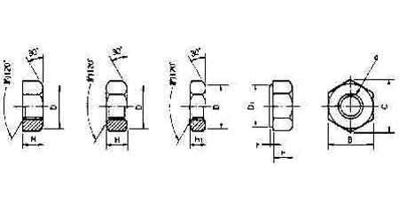 HEXAGON NUT STEEL UNGALV M22