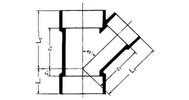 Y-PIECE PVC 45DEG FOR DRAIN, SIZE 50