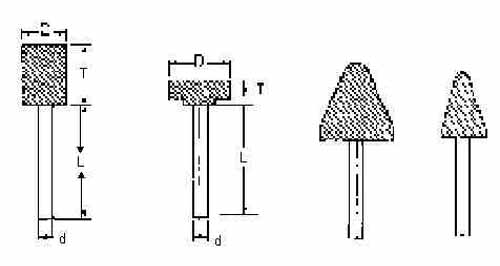 WHEEL MOUNTED SHAPE-A5, 19X28X40MM SHAFT DIAM 6MM