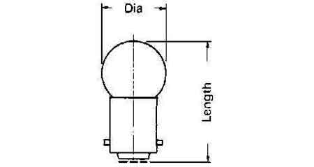 LAMP PILOT GLOBULAR CLEAR, BA-9S 12V 2W 11X23.5MM