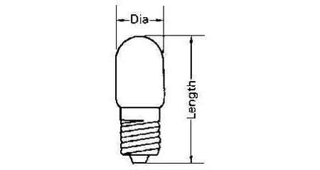 LAMP PILOT TUBULAR CLEAR E-12, 110V 5W 13X33MM