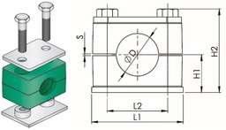 [613882] CLAMP TUBE POLYPROPYLENE, W/WELD PLATE STANDARD 8MM