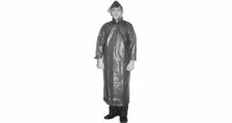 [190427] RAIN COAT WITH HOOD RUBBER, SIZE L